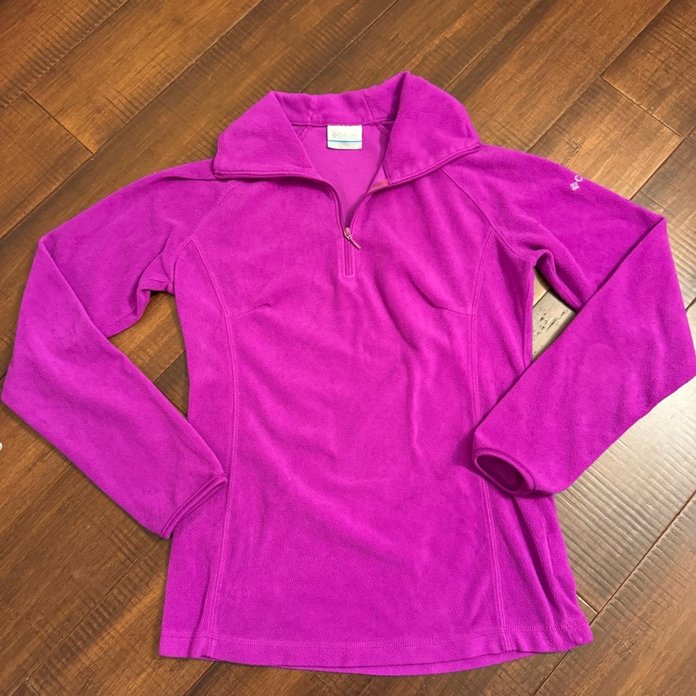 EUC - Columbia - Women’s Fuschia Quarter Zip Fleece Pullover Size XS